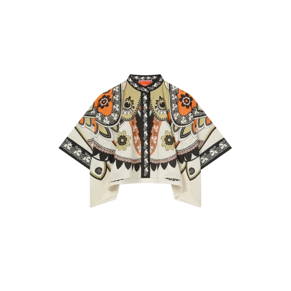 Mini Foulard Shirt in Plume Ivory