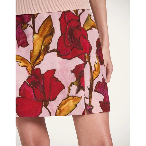 La DoubleJ Mini Foulard Skirt in French Kiss Dusty Pink, view 6
