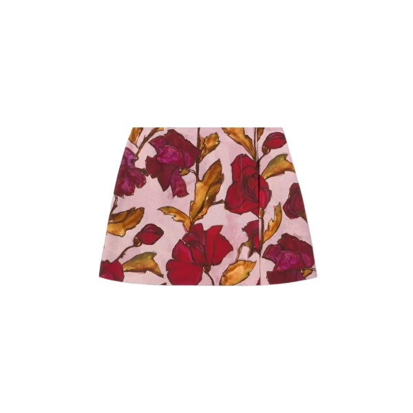 Mini Foulard Skirt in French Kiss Dusty Pink
