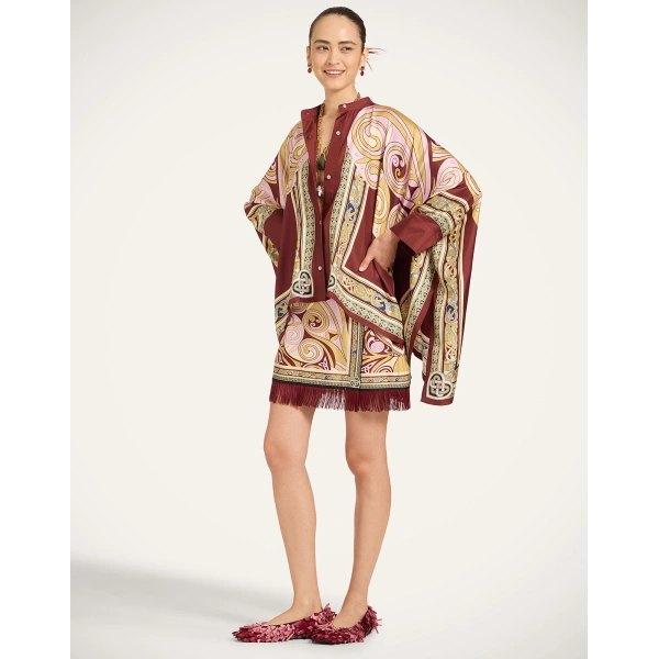 La DoubleJ Mini Foulard Skirt in Kells Pink | Mini Skirts | Coveti