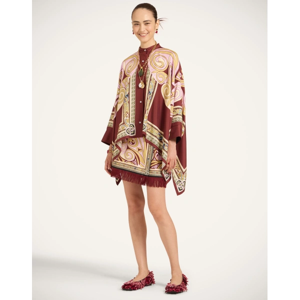 La DoubleJ Mini Foulard Skirt in Kells Pink | Mini Skirts | Coveti