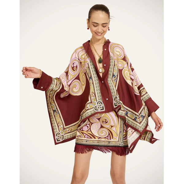 La DoubleJ Mini Foulard Skirt in Kells Pink | Mini Skirts | Coveti