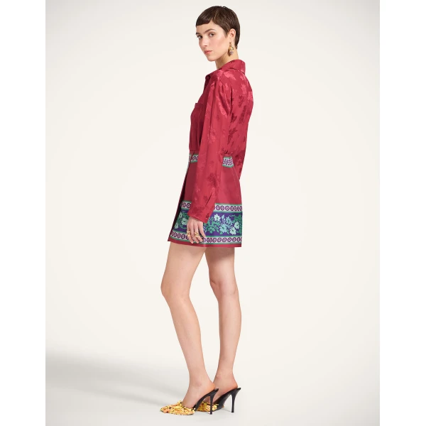 La DoubleJ Mini Foulard Skirt in Regalia Red | Mini Skirts | Coveti