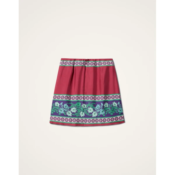 La DoubleJ Mini Foulard Skirt in Regalia Red | Mini Skirts | Coveti