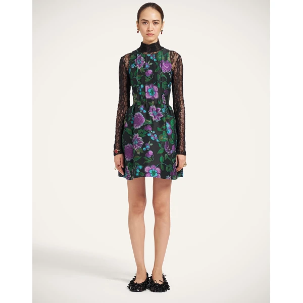 La DoubleJ Mini Pirhouette Dress in Botanical Black at Coveti