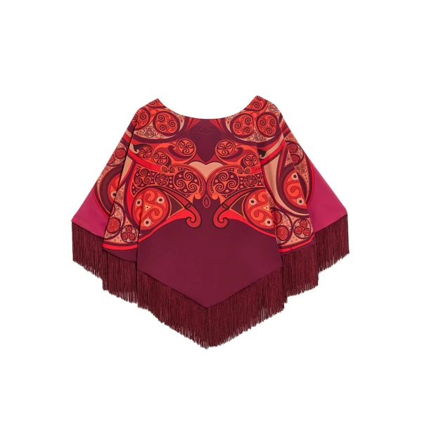 Mini Poncho in Alchemy Dark Red