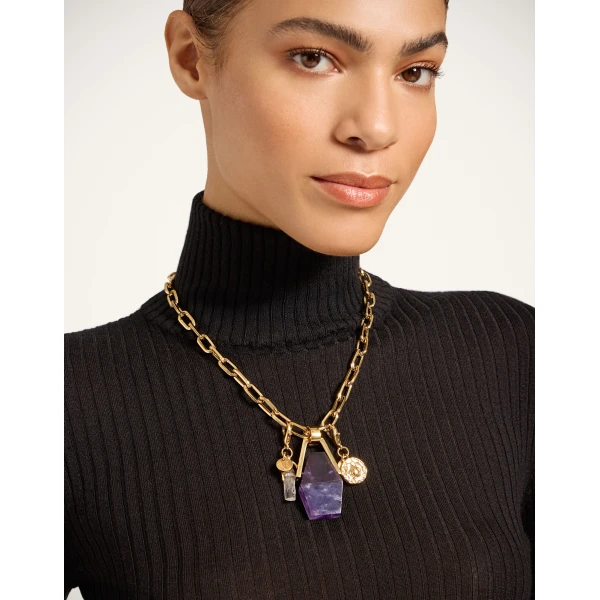La DoubleJ Mini Scarab Charm in 24K Gold Plate | Necklace | Coveti
