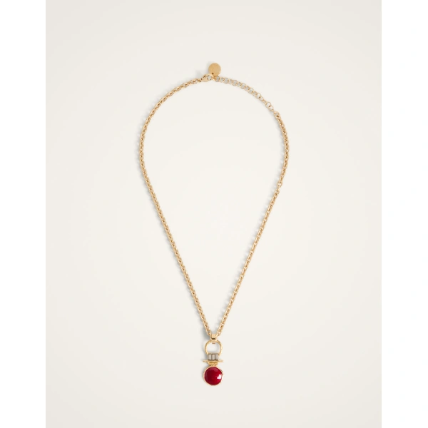 La DoubleJ Mini Shen Loop Necklace in 24K Gold Plate And Enamel | Necklace | Coveti