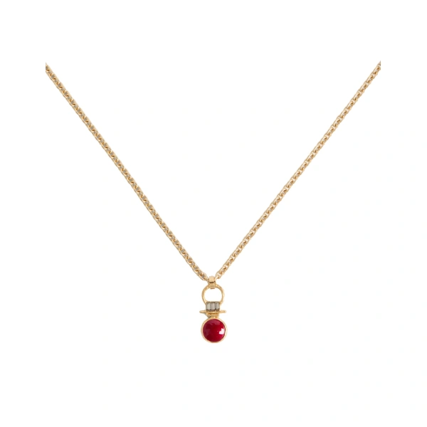 Mini Shen Loop Necklace in 24K Gold Plate And Enamel