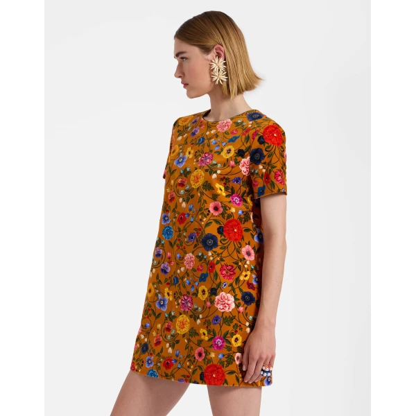 La DoubleJ Mini Swing Dress in Botticelli Rust, view 2