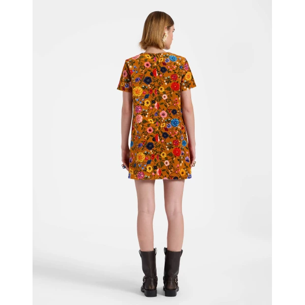 La DoubleJ Mini Swing Dress in Botticelli Rust, view 3