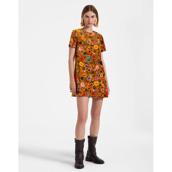 La DoubleJ Mini Swing Dress in Botticelli Rust, view 4