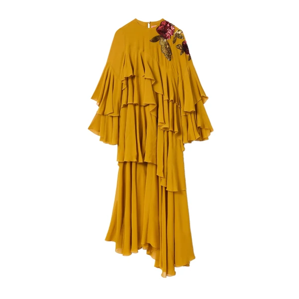 Naiad Dress in Dark Yellow