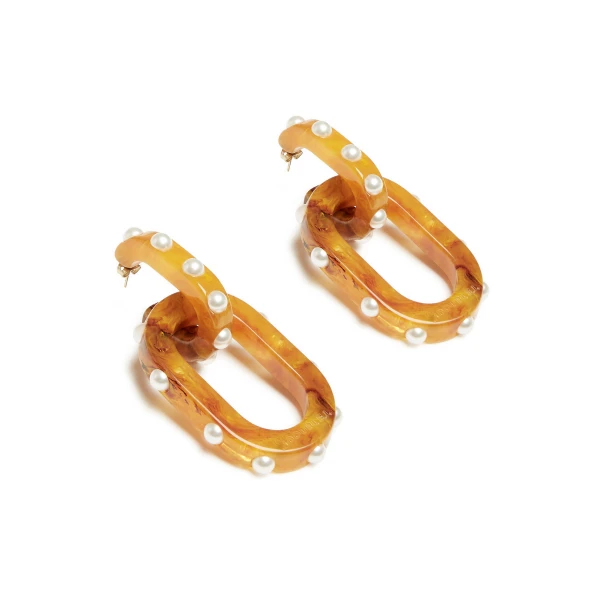 La DoubleJ Nefertiti Double Earrings in Rust | Earrings | Coveti
