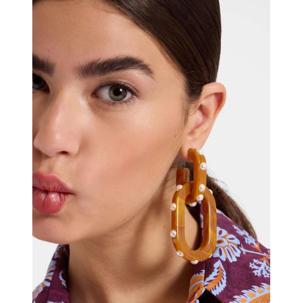 La DoubleJ Nefertiti Double Earrings in Rust | Earrings | Coveti