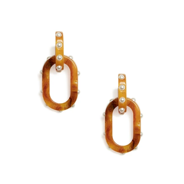Nefertiti Double Earrings in Rust