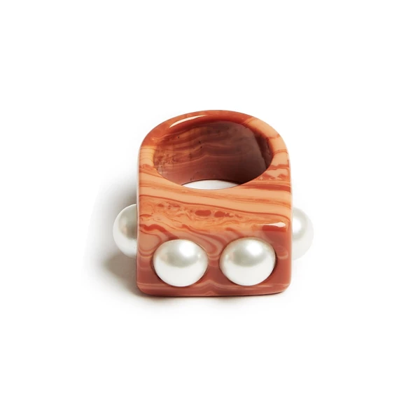 La DoubleJ Nefertiti Ring in Pink, view 3