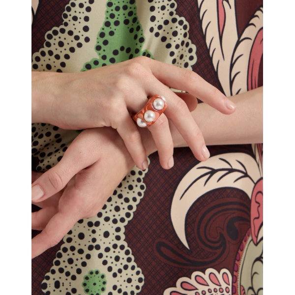 La DoubleJ Nefertiti Ring in Pink, view 5
