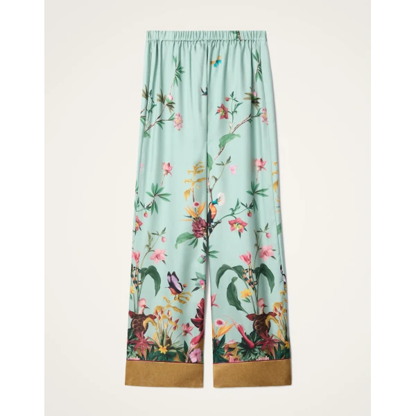 La DoubleJ Pajama Pants in Zooflora Light Blue, view 5
