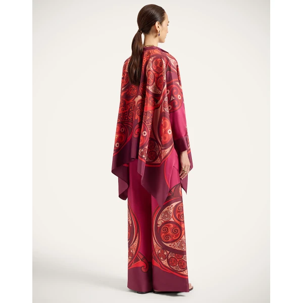 La DoubleJ Palazzo Pants in Alchemy Dark Red, view 3