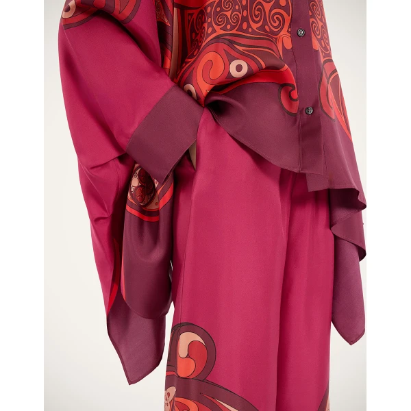 La DoubleJ Palazzo Pants in Alchemy Dark Red, view 5
