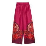La DoubleJ Palazzo Pants in Alchemy Dark Red at Coveti