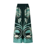 La DoubleJ Palazzo Pants in Blooming Tulip Dark Green | Wide leg pants | Coveti