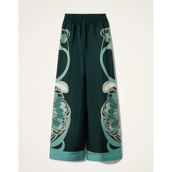 La DoubleJ Palazzo Pants in Blooming Tulip Dark Green, view 6