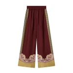 La DoubleJ Palazzo Pants in Kells Swirl Burgundy at Coveti