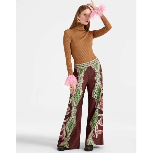 La DoubleJ Palazzo Pants in Portal Brown, view 2