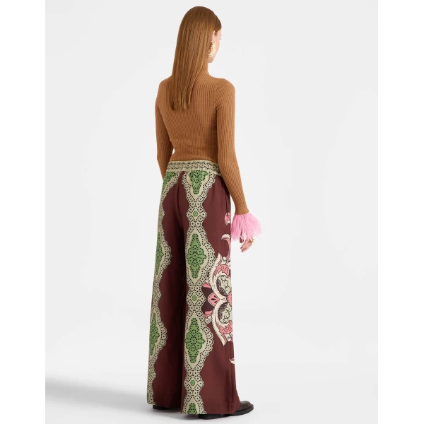 La DoubleJ Palazzo Pants in Portal Brown, view 3