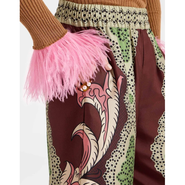 La DoubleJ Palazzo Pants in Portal Brown, view 5