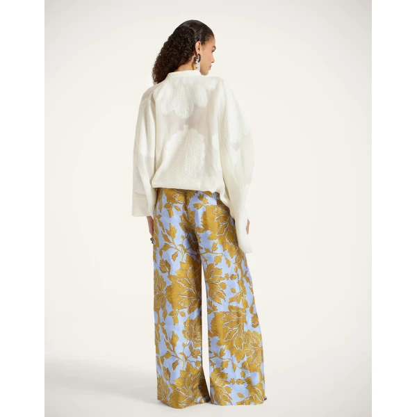 La DoubleJ Palazzo Pants in Tangle Light Blue at Coveti