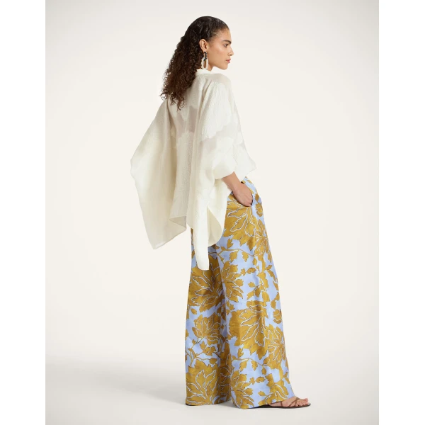 La DoubleJ Palazzo Pants in Tangle Light Blue at Coveti