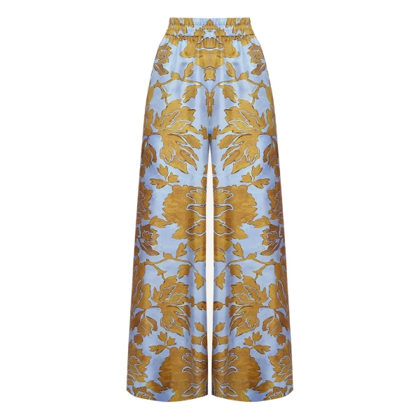 La DoubleJ Palazzo Pants in Tangle Light Blue at Coveti
