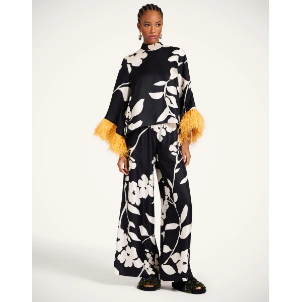 La DoubleJ Palazzo Pants in Winter Jasmine, view 2