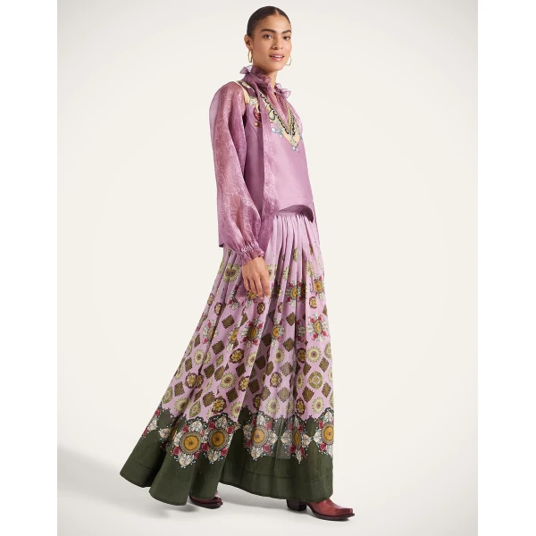La DoubleJ Palme D’Or Skirt in Nucleus Dusty Pink, view 4