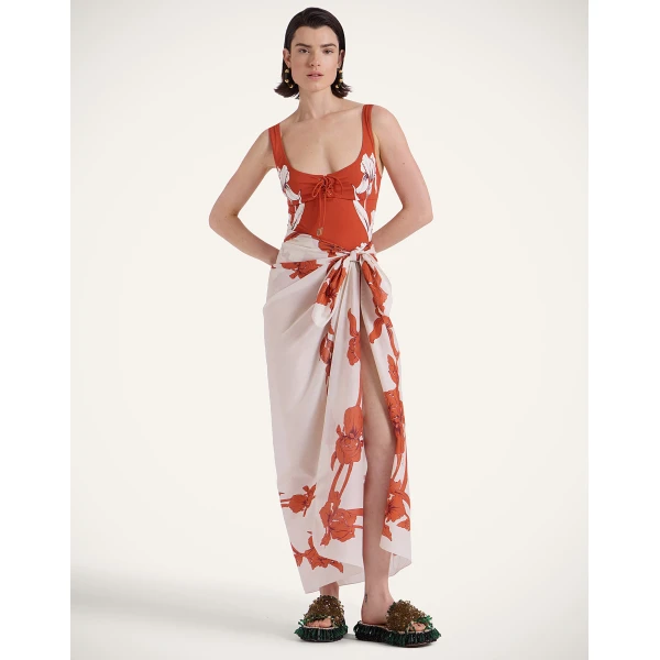 La DoubleJ Pareo in Iris Dark Orange, view 3