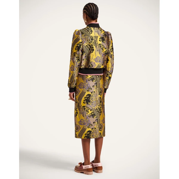 La DoubleJ Pencil Skirt in Atlantis Yellow, view 3