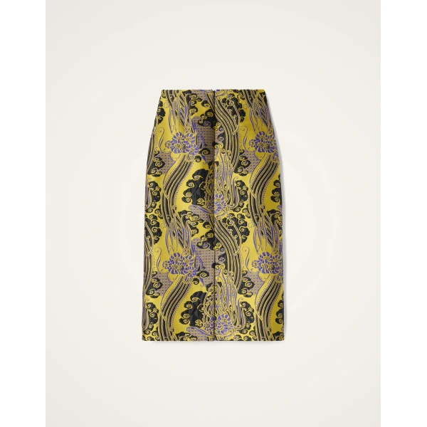 La DoubleJ Pencil Skirt in Atlantis Yellow, view 5