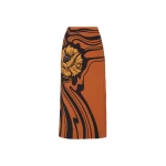 La DoubleJ Pencil Skirt in Big Blooms Brown