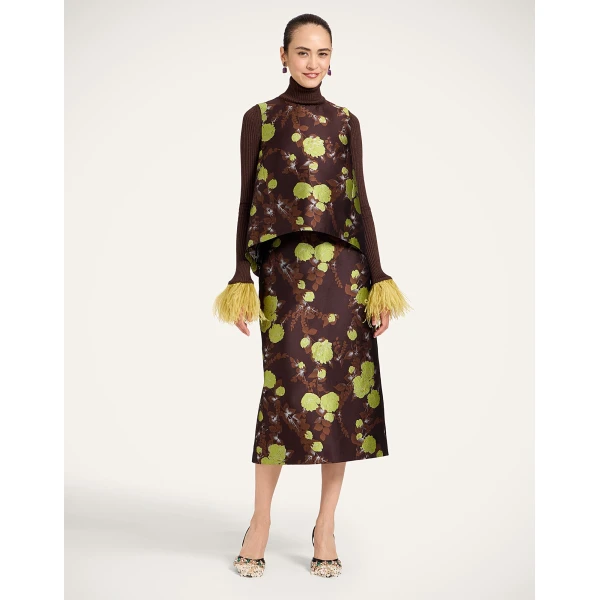 La DoubleJ Pencil Skirt in Devon Brown, view 2