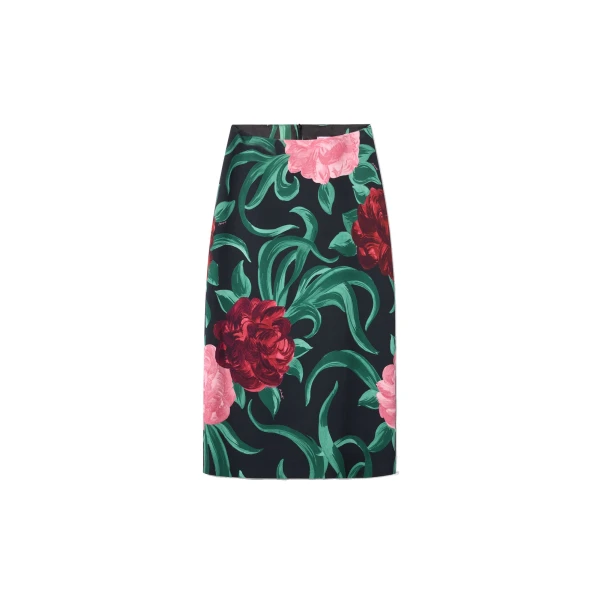 La DoubleJ Pencil Skirt in Peony Black