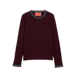 La DoubleJ Picket Crew Neck in Burgundy at Coveti