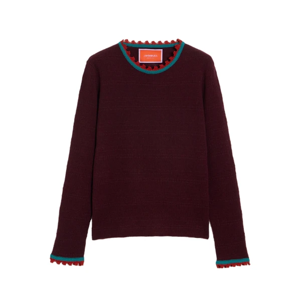 Picket Crew Neck in Burgundy