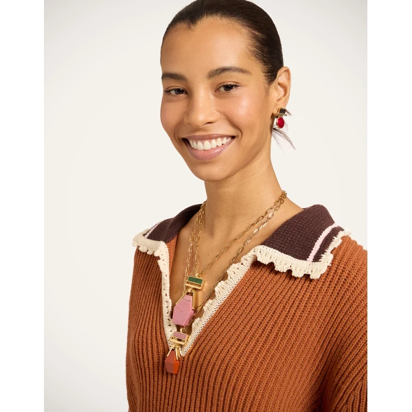 La DoubleJ Picket High Sweater in Tobacco at Coveti