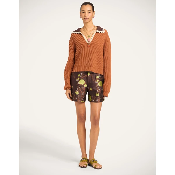 La DoubleJ Picket High Sweater in Tobacco at Coveti