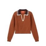 La DoubleJ Picket High Sweater in Tobacco at Coveti