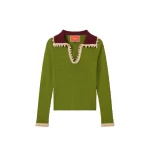 La DoubleJ Picket Polo Jumper in Lime at Coveti
