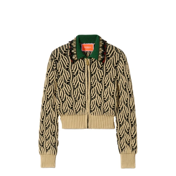 Picture Cardigan in Bicolor Black & Beige